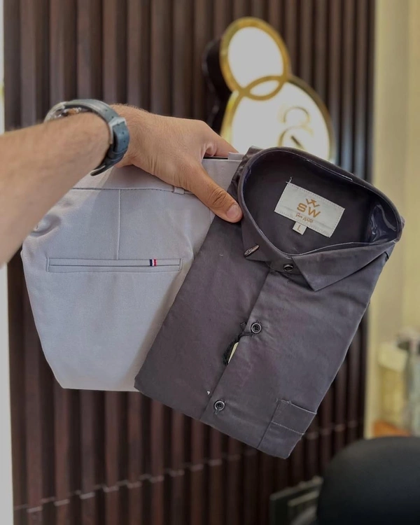 Formal Plain Shirt Pant Combo – Timeless Style And Comfort - M-38, 30