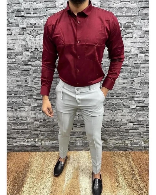 Formal Plain Shirt Pant Combo – Timeless Style And Comfort - XXL-44, 36