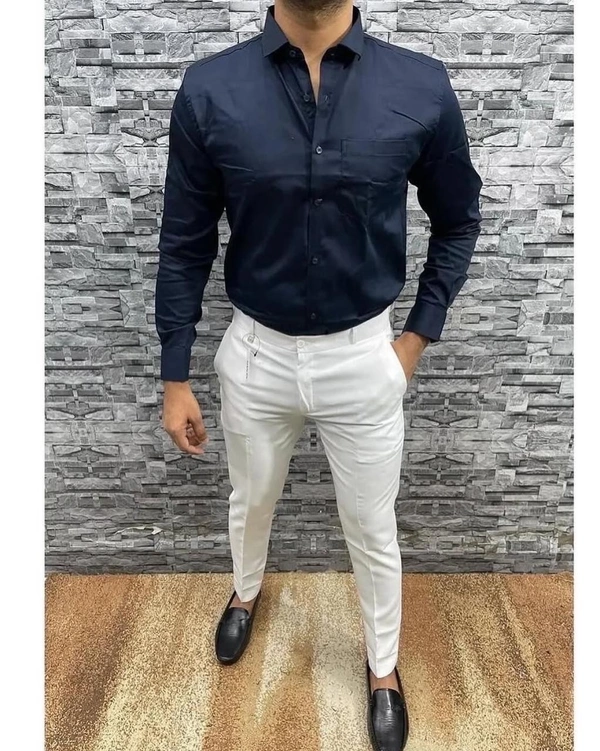 Formal Plain Shirt Pant Combo – Timeless Style And Comfort - L-40, 30