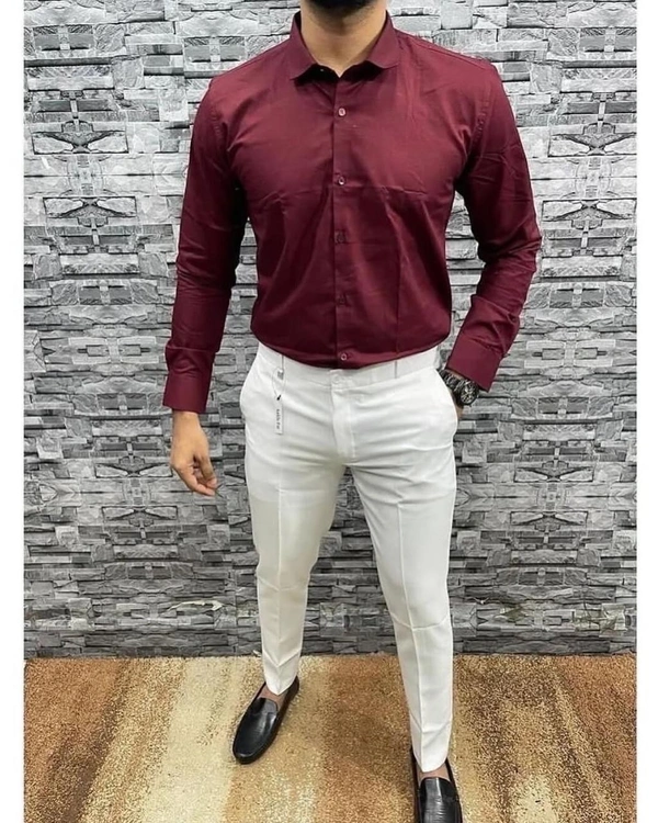 Formal Plain Shirt Pant Combo – Timeless Style And Comfort - XL-42, 32