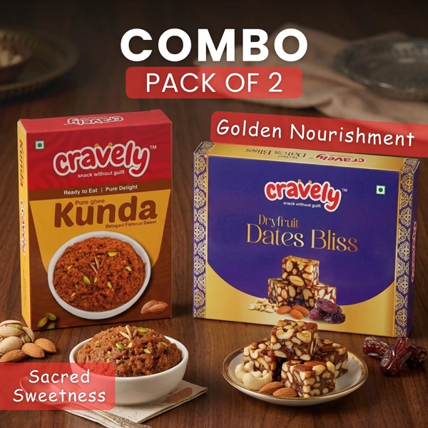 Cravely Kunda Pouch (250g) + Dryfruit Dates Bliss (200g)