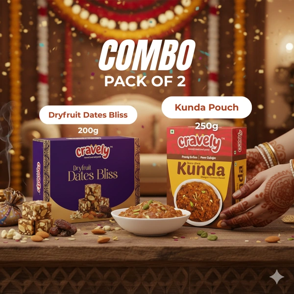 Cravely Kunda Pouch (250g) + Dryfruit Dates Bliss (200g)