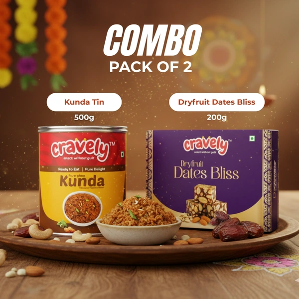Cravely Kunda Tin (500g) + Dryfruit Dates Bliss (200g)