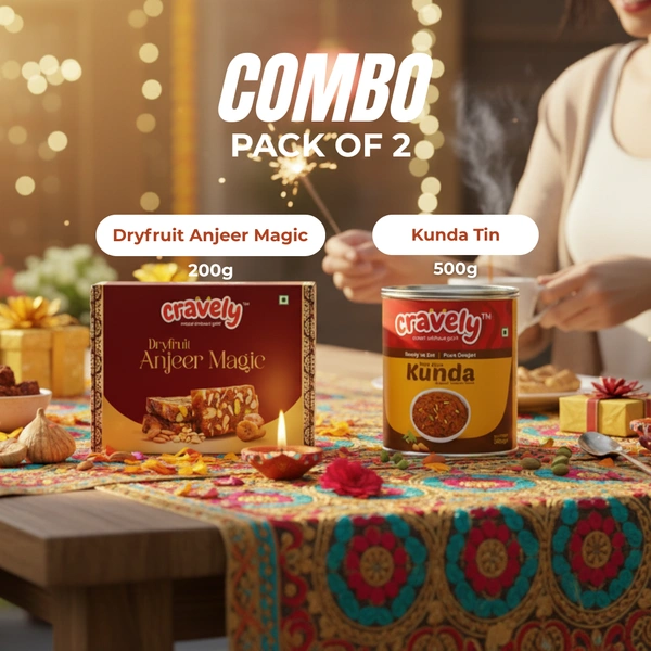 Cravely Kunda Tin (500g) + Dryfruit Anjeer Magic (200g)
