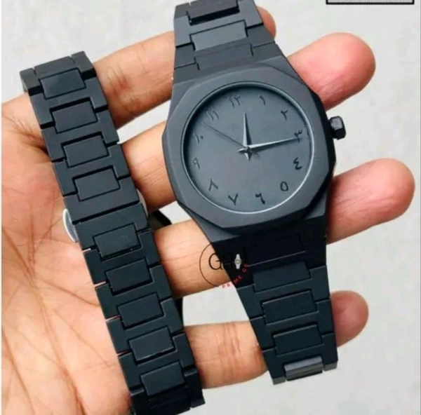 Noir Steel Arabic Dial Watch -Water Proof Edition
- Black, Free Size