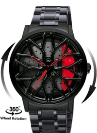 🔴red Lamborghini Aventador Stainless Steel 🚘Car Wheel Watch - red