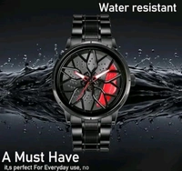 🔴red Lamborghini Aventador Stainless Steel 🚘Car Wheel Watch - red
