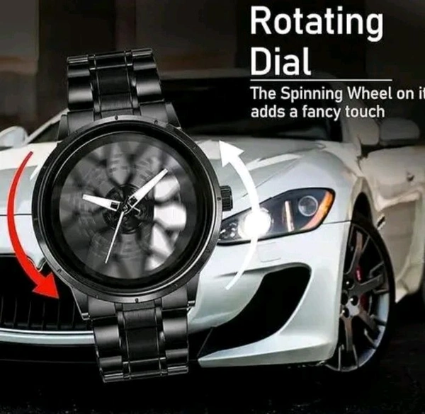⚪White Maserati GranTurismo
Stainless Steel 🚘Car Wheel Watch - White