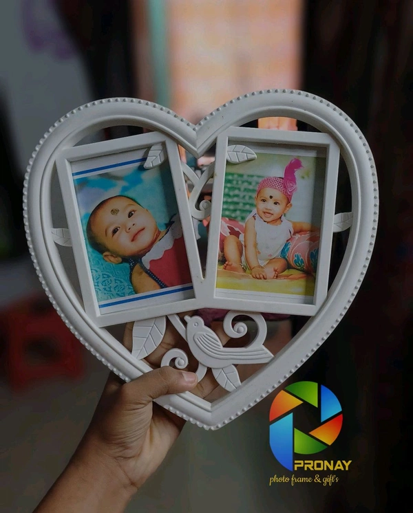 Newborn Baby Growth Document Picture Frame 2 Inserts Photo Frame Souvenir Boutique Collection 1st Birthday - White