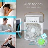 Portable Air Cooler Fan With 7- Color Light - Personal Ac Fan - White, White, 2 Pics