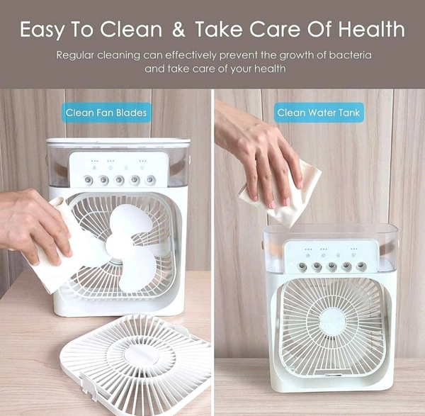 Portable Air Cooler Fan With 7- Color Light - Personal Ac Fan - White, White, 2 Pics
