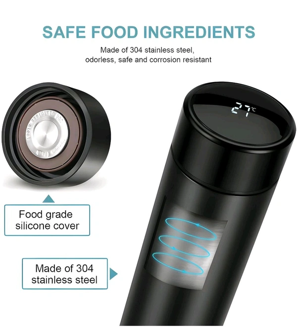 Smart Vacuum Insulated Water Bottle With Led Temperature Display