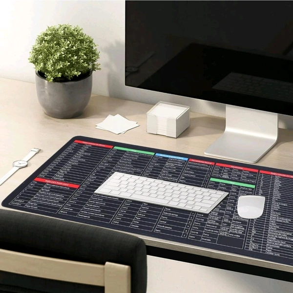 Shortcut Keyboard Mat Mouse Pad Mat Mouse Pads for Desk Quick Key Super Large Anti-slip Keyboard Pad Desk Accessories Desktop Mouse Pad Office Oversized Big Mouse Pad Rubber (80–30 Cm)
