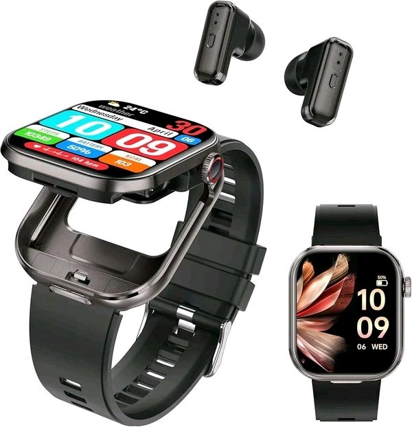 Military Smart Watch with Earbuds for Men, Bluetooth Calling can Answer and Make Calls, IP67 Waterproof Fitness Smart Watch, Sports Fitness Tracker with Step, for Men or Women