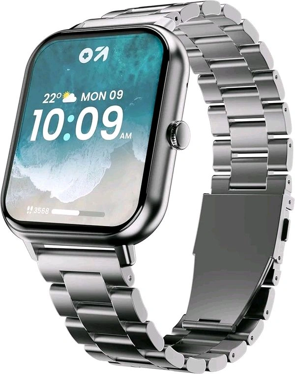 GOBOULT Drift+ Smart Watch 1.85''HD Screen, Bluetooth Calling, IP68, 500 Nits Brightness,150+ Watchfaces, AI Voice Assistant, SpO2 Monitoring, 100+ Sports Mode Smartwatch (Chrome)