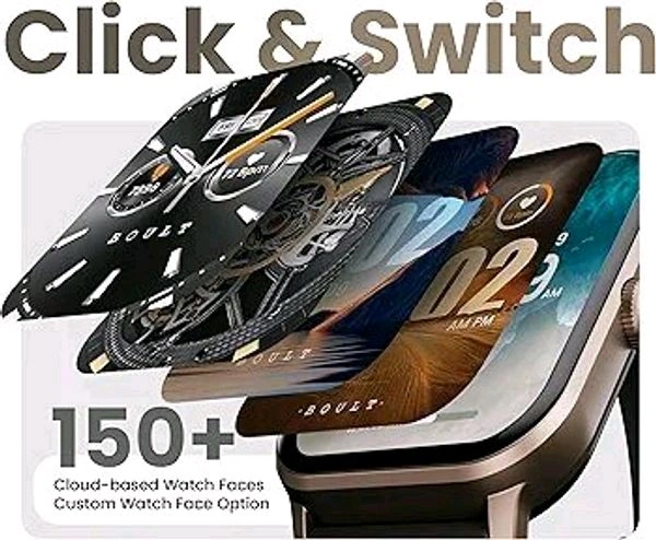 Brand: WAUNSET GOBOULT Drift+ Smart Watch 1.85''HD Screen, Bluetooth Calling, IP68, 500 Nits Brightness,150+ Watchfaces, AI Voice Assistant, SpO2 Monitoring, 100+ Sports Mode Smartwatch (Black Coffee)