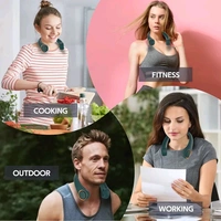 Portable Neck Fan, Hands Free Bladeless Fan, 360° Cooling Personal Fan,Wearable Quiet Fan for Outdoor Indoor, Gifts for Men Women, 4000mAh Battery Operated, USB Rechargeable, 3-Speeds (Dark Green)