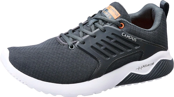 Campus Men Crysta Pro Running Shoes - 8 UK, Grey/Orange