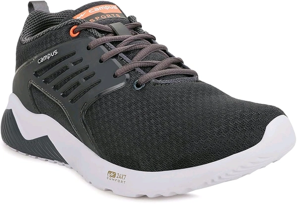 Campus Men Crysta Pro Running Shoes - 8 UK, Grey/Orange