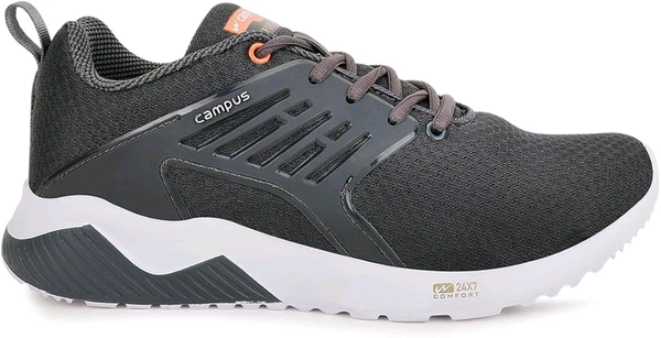 Campus Men Crysta Pro Running Shoes - 8 UK, Grey/Orange