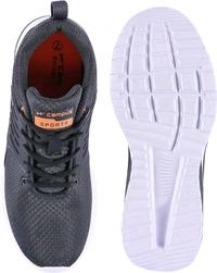 Campus Men Crysta Pro Running Shoes - 8 UK, Grey/Orange