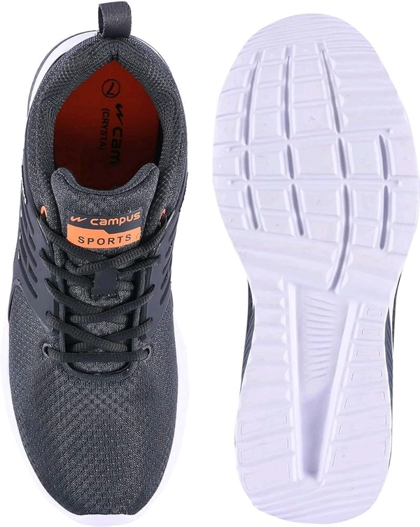 Campus Men Crysta Pro Running Shoes - 8 UK, Grey/Orange