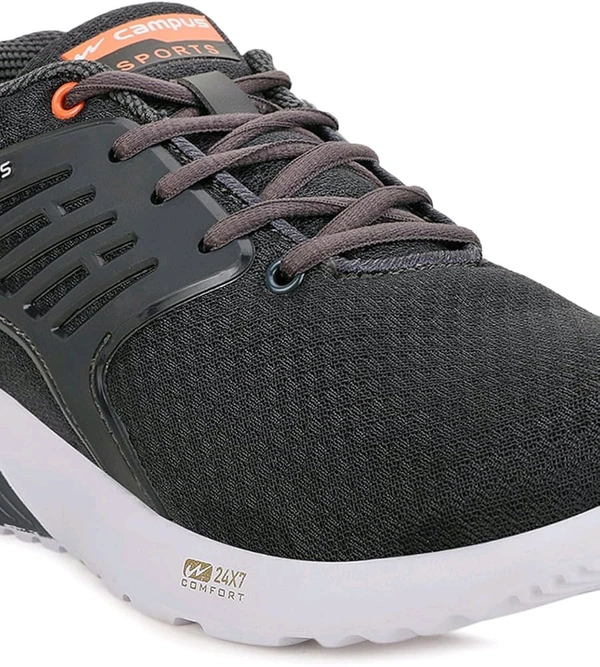 Campus Men Crysta Pro Running Shoes - 8 UK, Grey/Orange