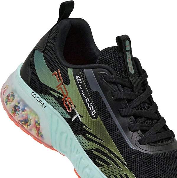 Campus Men First Running Shoes - 10 UK, BLK/MATTLIC.GRN