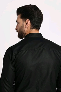 Men's Formal Cotton Blend Shirt - M, Black