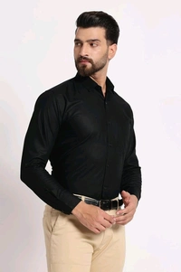 Men's Formal Cotton Blend Shirt - M, Black
