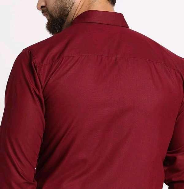 Men's Formal Cotton Blend Shirt - S, Maroon