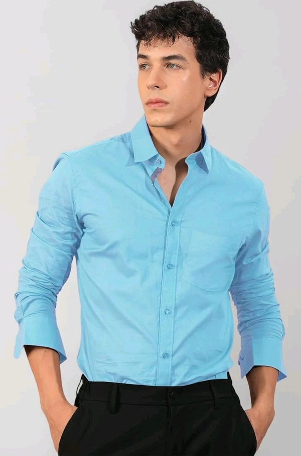 Pinkmint Men Shirt - L, Aqua Blue