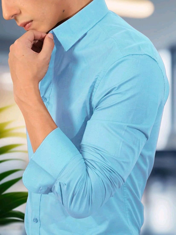 Pinkmint Men Shirt - L, Aqua Blue
