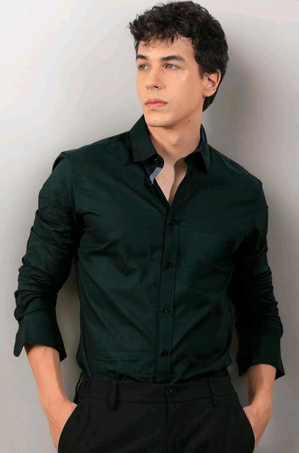 Pinkmint Men Shirt - L, Olive Green