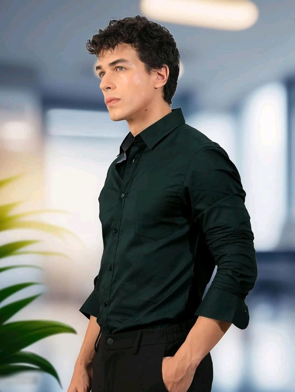 Pinkmint Men Shirt - L, Olive Green