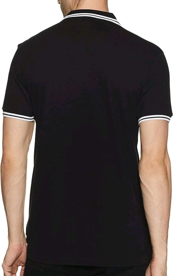 Symbol Men's Cotton Rich Solid Polo Tshirt | Collar Tshirts | Half Sleeves | Plain-Regular Fit (Available in Plus Sizes) - S, Jet Black