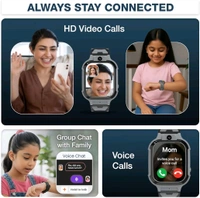 Brand: sekyo sekyo 'Carepal Pro' 4G Kids Smart Watch | Video Call, Accurate & Live GPS Location |App Control, Family Chat, Games, Pedometer, Safe Zone Alert, SOS, Good Habit Coach | SmartWatch for Kids, Boys/Girls - Pink - Black