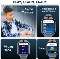 Brand: sekyo sekyo 'Carepal Pro' 4G Kids Smart Watch | Video Call, Accurate & Live GPS Location |App Control, Family Chat, Games, Pedometer, Safe Zone Alert, SOS, Good Habit Coach | SmartWatch for Kids, Boys/Girls - Pink - Black