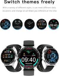 Smart Watch With Earbuds,2 In 1 Build-In TWS Wireless Bt5.0 Earphone Fitness Sports Health Monitor Black