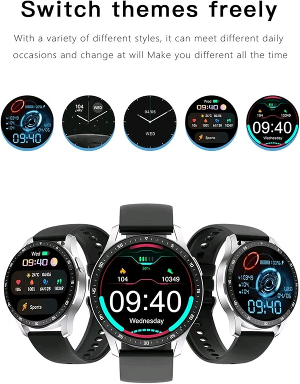 Smart Watch With Earbuds,2 In 1 Build-In TWS Wireless Bt5.0 Earphone Fitness Sports Health Monitor Black