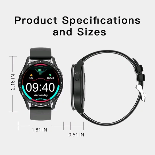 Smart Watch With Earbuds,2 In 1 Build-In TWS Wireless Bt5.0 Earphone Fitness Sports Health Monitor Black