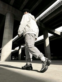 Bacca Bucci Colossus Men's Chunky All-Terrain Sneakers with Rugged Outsole & Ortholite Insole | Outdoor Trail Walking Shoes | Breathable Mesh & Synthetic Uppers - 6 UK, Steel Frost