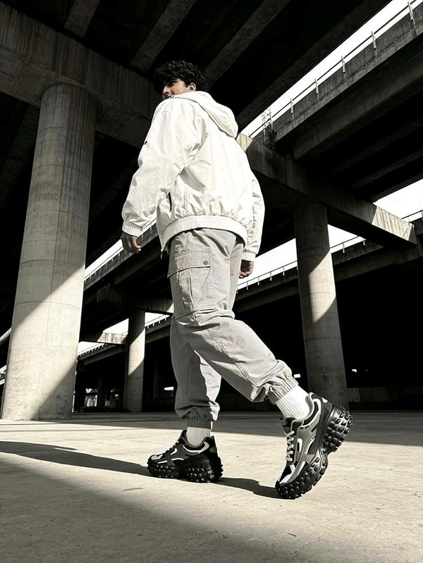 Bacca Bucci Colossus Men's Chunky All-Terrain Sneakers with Rugged Outsole & Ortholite Insole | Outdoor Trail Walking Shoes | Breathable Mesh & Synthetic Uppers - 6 UK, Steel Frost