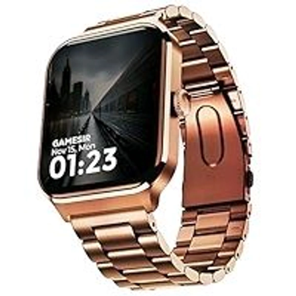 Brand: GameSir GameSir NovoLux HD Display Smartwatch for Men & Women Answer/Make Calls, Heart Rate Monitor, 113+ Sports Modes, Step Counter, IP68 Waterproof, Compatible with Android & iOS(Metal Gold)