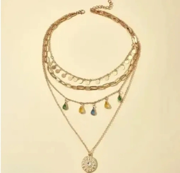 Urbanic layered minimal necklace with stone for girls and women Necklaces & Chains