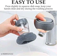 ScrubPro™ Palm Dishwashing Brush with Liquid Dispenser – Heavy-Duty Steel Mesh Scrubber for Utensils & Kitchen Cleaning (₹150)