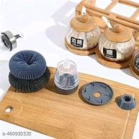 ScrubPro™ Palm Dishwashing Brush with Liquid Dispenser – Heavy-Duty Steel Mesh Scrubber for Utensils & Kitchen Cleaning (₹150)