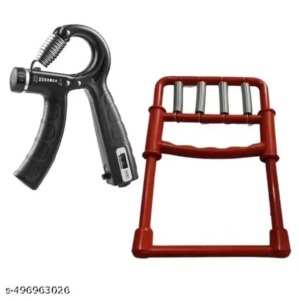 BOLDDISH COMBO of H-shape Grip and Digital Hand Gripper Finger Plastic Exerciser and Hand Gripper , Adjustable hand And Finger Grip Equipment For Gym