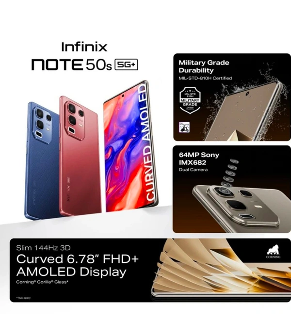 Infinix Note 50s 5G+(Burguandy Red ,8GB 128ROM)