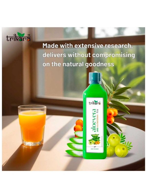 Trikara Aloe Vera,Amla,Seabuckthorn Ras,1l